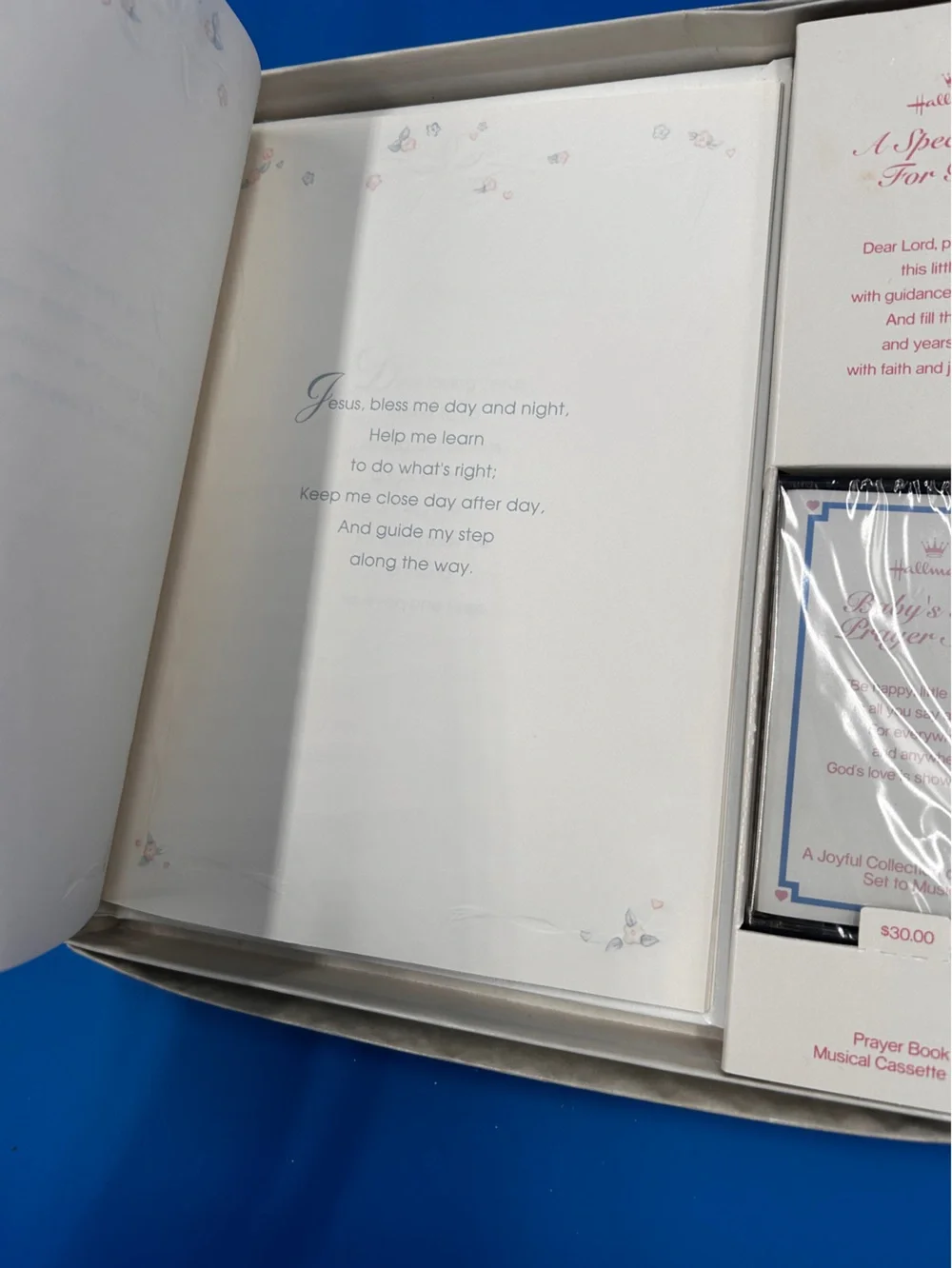 Baby's Book of Prayers Keepsake Set - Hallmark - White with Pink & Blue Accents